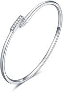 📿 luhe dainty open cuff bracelets - sterling silver plain polished finish bangle jewelry for women tenns girls, adjustable fit wrist size 5.5''-7.6'' in circumference - perfect gift logo