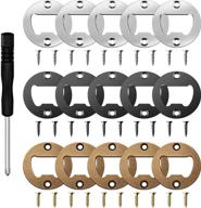 🍾 15-piece stainless steel bottle opener inserts kit - metal round opener inserts with screws and screwdriver - diy resin mould kit (black, silver, bronze) logo