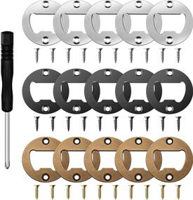 img 4 attached to 🍾 15-Piece Stainless Steel Bottle Opener Inserts Kit - Metal Round Opener Inserts with Screws and Screwdriver - DIY Resin Mould Kit (Black, Silver, Bronze)