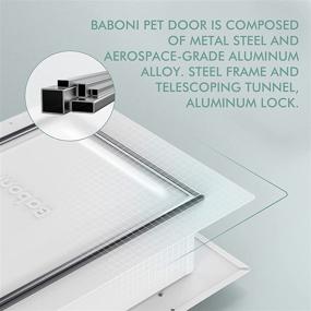 img 3 attached to 🐾 Baboni Wall-Mounted Pet Door - Steel Frame, Telescoping Tunnel, Lockable Aluminum Flaps - Strong & Durable Dog/Cat Access - Sizes: Small, Medium, Large