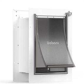 img 4 attached to 🐾 Baboni Wall-Mounted Pet Door - Steel Frame, Telescoping Tunnel, Lockable Aluminum Flaps - Strong & Durable Dog/Cat Access - Sizes: Small, Medium, Large