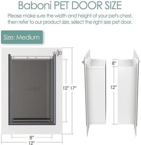 img 2 attached to 🐾 Baboni Wall-Mounted Pet Door - Steel Frame, Telescoping Tunnel, Lockable Aluminum Flaps - Strong & Durable Dog/Cat Access - Sizes: Small, Medium, Large