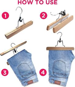 img 2 attached to 👖 NeaTory Pants Hangers with Clips - Space Saving Heavy Duty Wooden Hangers for Pants, Jeans, Skirts, Coats, Sweaters - Non Slip and Padded - 10 Per Set