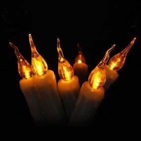 img 1 attached to 🕯️ Houdlee Bundle of 6 Wax Dripped Flameless Taper Candle, Amber Flickering LED Battery Operated Taper Candles for Christmas, Wedding, Candelabra, Party, Sconces, Home Decor - Batteries Not Included