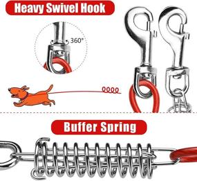 img 3 attached to 🐶 Jamktepat Heavy-Duty Dog Tie Out Cable with Shock Absorbing Spring and Metal Swivel Hooks- Steel Cable for Outdoor Yard, Camping, and Training Leash- Ideal for Medium to Large Dogs
