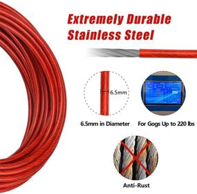 img 2 attached to 🐶 Jamktepat Heavy-Duty Dog Tie Out Cable with Shock Absorbing Spring and Metal Swivel Hooks- Steel Cable for Outdoor Yard, Camping, and Training Leash- Ideal for Medium to Large Dogs