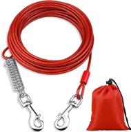 🐶 jamktepat heavy-duty dog tie out cable with shock absorbing spring and metal swivel hooks- steel cable for outdoor yard, camping, and training leash- ideal for medium to large dogs логотип