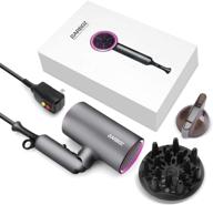 💨 barboz powerful hair dryer - fast drying ionic blow dryer for home, foldable hair blower with hot, warm, cold settings. includes concentrator and diffuser, low noise, lightweight logo