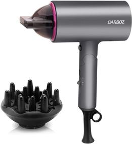 img 3 attached to 💨 BARBOZ Powerful Hair Dryer - Fast Drying Ionic Blow Dryer for Home, Foldable Hair Blower with Hot, Warm, Cold Settings. Includes Concentrator and Diffuser, Low Noise, Lightweight