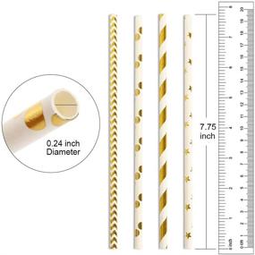 img 2 attached to Environmentally-friendly Paper Drinking Straws, Biodegradable Disposable Cocktail Straws – Ideal for Birthdays, Parties, Baby Showers, Weddings, Holidays & Decorations – Gexolenu (Gold, 100pcs per Pack)