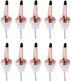 img 4 attached to 🍷 10 Pcs Stainless Steel Rose Gold+Dust Caps Bottle Pourers for Wine, Liquor & Liquids - JIAYOUXILE Tapered Spout Pouring Spouts for Oil, Vinegar