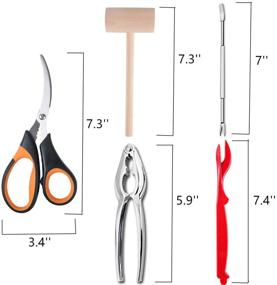 img 1 attached to 🦞 Artcome 21-Piece Seafood Tools & Nut Cracker Set with 6 Crab Crackers, 6 Forks, 6 Lobster Shellers, 1 Lobster Crab Mallet, 1 Seafood Scissors, and Storage Bag