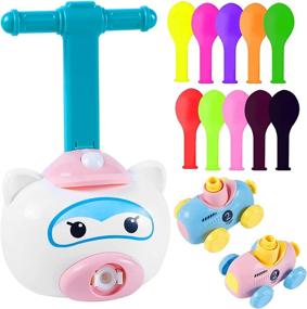 img 4 attached to 🎈 Lulu Home STEM Balloon Pump Car Toy Set - Educational Scientific Experiment, Balloon Car Racers with Manual Pump, Includes 10 Balloons (PIG)