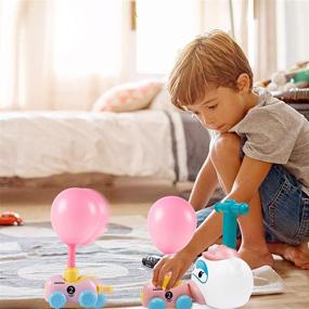 img 1 attached to 🎈 Lulu Home STEM Balloon Pump Car Toy Set - Educational Scientific Experiment, Balloon Car Racers with Manual Pump, Includes 10 Balloons (PIG)