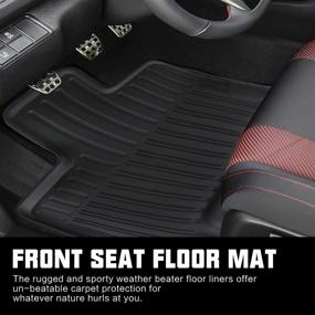 img 3 attached to 🔥 Premium Black TPE Protector Mat Liners for 2017-2020 Honda Ridgeline Crew Cab - Complete 3 Row Liner Set for Front, 2nd Seats, and Underseat Cargo Area - Guaranteed Fitment