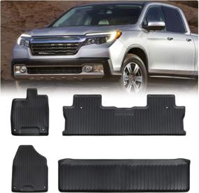 img 4 attached to 🔥 Premium Black TPE Protector Mat Liners for 2017-2020 Honda Ridgeline Crew Cab - Complete 3 Row Liner Set for Front, 2nd Seats, and Underseat Cargo Area - Guaranteed Fitment