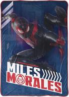 marvel miles morales gamerverse be greater blanket by jay franco - 62 🔥 x 90 inch, kids bedding - fade resistant super soft fleece (official marvel product) logo