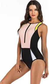 img 3 attached to Yateen Womens Guard Sleeveless Swimsuit Women's Clothing in Swimsuits & Cover Ups