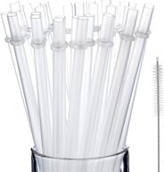 🥤 jovitec 50-pack reusable plastic drinking straws with cleaning brush - thick straws (9 inch) logo