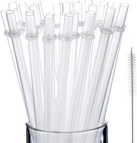 img 4 attached to 🥤 Jovitec 50-Pack Reusable Plastic Drinking Straws with Cleaning Brush - Thick Straws (9 Inch)