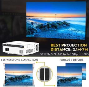 img 1 attached to 📽️ TOPVISION Native 1080P Projector with Case: Enjoy 7200LUX Full HD Video Projection for Outdoor Movies; Compatible with TV Stick, HDMI, VGA, USB, Smartphone, PC, Xbox