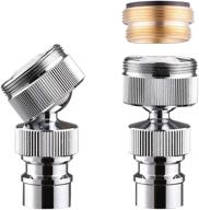 chrome plated brass dishwasher faucet adapter with small diameter nipple, 55/64-27 thread, and snap adapter logo