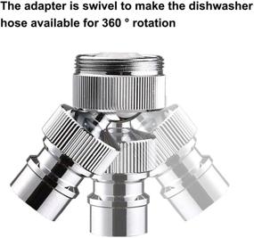 img 2 attached to Chrome Plated Brass Dishwasher Faucet Adapter with Small Diameter Nipple, 55/64-27 Thread, and Snap Adapter