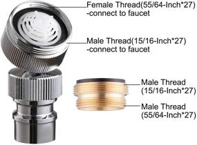 img 3 attached to Chrome Plated Brass Dishwasher Faucet Adapter with Small Diameter Nipple, 55/64-27 Thread, and Snap Adapter