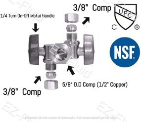 img 2 attached to 💧 High-Quality 5/8" EZ-Fluid Chrome Brass Angle Stop Valve for Faucet, Toilet, Dishwasher, Filter - Lead-Free, 1/4 Turn Double Handle, Water Shut-Off Ball Valve (1)