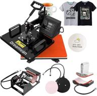 5-in-1 combo digital transfer heat press machine with dual led timer - 360° swing away sublimation machine for printing t-shirts, hats/caps, mugs, plates - slide out shirt press - 12x15 inch logo