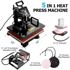 img 3 attached to 5-in-1 Combo Digital Transfer Heat Press Machine with Dual LED Timer - 360° Swing Away Sublimation Machine for Printing T-Shirts, Hats/Caps, Mugs, Plates - Slide Out Shirt Press - 12X15 inch