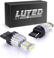 💡 upgraded 2019, luyed 2 x 1550 lumens super bright 7440 t20 3030 24-ex chipsets led bulbs for backup reverse lights, xenon white logo