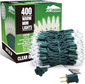 img 3 attached to 🎄 Enhance Your Christmas Decor with 4 Sets of 100 Clear Green Wire Christmas Lights - Warm White Lights for Indoor or Outdoor Displays