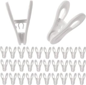 img 1 attached to 👕 Versatile 50-Pack Plastic Hanger Clips: Strong, Easy-to-Use Finger Clips for Clothing Pants Hangers - Ideal for Home, Office, Travel, Baby - White Color