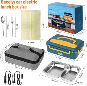img 1 attached to 🍱 Upgrade Electric Lunch Box for Car and Home | 3 in 1 Dual Power Supply 12V 24V 110V | Portable Food Warmer with 1.5L Large Capacity | Removable Stainless Steel Heating Lunch Box for Truck | Green