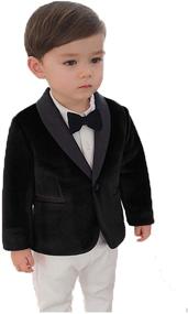 img 1 attached to Toddler Velvet Jacket Tuxedo Wedding Boys' Clothing