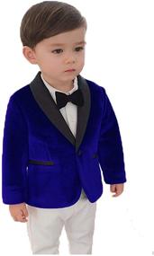 img 2 attached to Toddler Velvet Jacket Tuxedo Wedding Boys' Clothing
