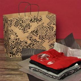 img 3 attached to 🐆 100 Pcs Animal Print Brown Paper Bags with Handles - Cheetah, Zebra, Leopard | 16x6x12 inches | Shopping, Trendy, Bulk, Gift, Kraft, Party, Favor, Take-Out, Merchandise, Retail, PCW | Vogue Large