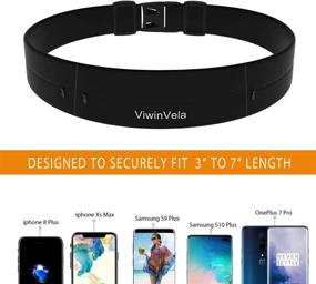 img 2 attached to 🏃 VIWIN VELA Running Belt Phone Holder for iPhone X XR XS MAX 7 8 Plus Samsung S8 S9 S10 Plus, Travel Money Belt for Walking Jogging, Fitness Gym Belt for Women and Men (26"-45")