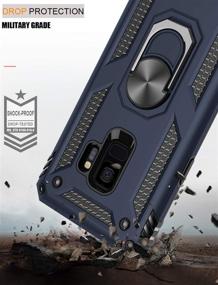 img 1 attached to 📱 Premium Galaxy S9 Case - Military Grade Drop Tested Dual Layered Heavy Duty Cover with Magnetic Ring Kickstand - Compatible with Car Mount Holder - Protective Phone Case for Samsung Galaxy S9 (Nice Blue)