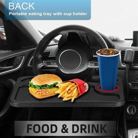 img 3 attached to 🚘 Versatile Car Steering Wheel Tray: Laptop & Food Support, Convenient Car Tray Table for Most Vehicle Steering Wheels, Enhanced Car Trays for Eating, Sleek Black Steering Wheel Desk for Tar Truck Drivers