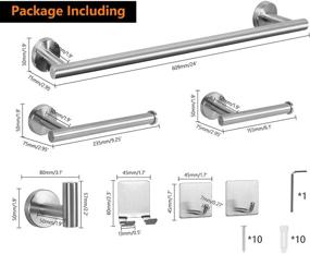img 2 attached to 🛁 Premium Stainless Steel Bathroom Hardware Set - NearMoon 7 Piece Towel Rack Set with Towel Rod, Hand Towel Bar, Toilet Paper Holder, and Robe Towel Hooks - Nickel Finish