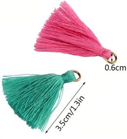 img 3 attached to 🔑 Penta Angel Soft Tassels - 120pcs 1.3" Handmade Keychain Tassels for Jewelry Making & DIY Crafts