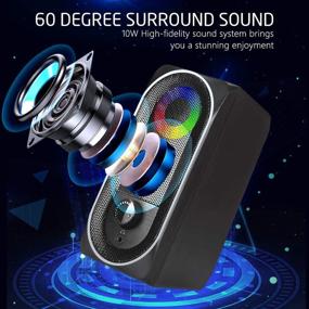 img 2 attached to 🔊 Enhanced 2.0 Stereo Computer Speakers with RGB Light - USB Powered for PC/Laptops/Desktops/Phone/Ipad/Game Machine (5Wx2)