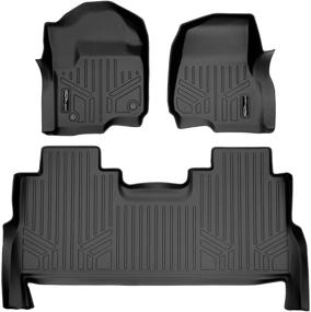img 4 attached to 🚗 MAXLINER A0246/B0246: Black Floor Mats for 2017-2021 F-250/F-350 Super Duty Crew Cab with 1st Row Bucket Seats