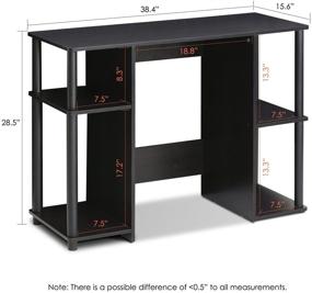 img 3 attached to 🖥️ Efficient and Stylish FURINNO JAYA Computer Study Desk in Espresso