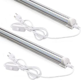 img 4 attached to 💡 Barrina 2ft LED Shop Lights 20W, 2500LM 5000K, T8 Light Fixture, Clear Cover, Linkable Tube Lights for Ceiling, Garage, Workbench, Warehouse - 2-Pack