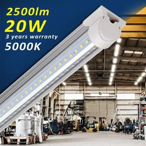 img 3 attached to 💡 Barrina 2ft LED Shop Lights 20W, 2500LM 5000K, T8 Light Fixture, Clear Cover, Linkable Tube Lights for Ceiling, Garage, Workbench, Warehouse - 2-Pack