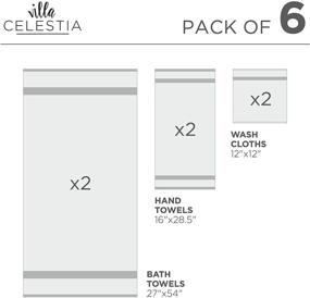 img 2 attached to 🛀 Villa Celestia Blue Towels: Luxurious 6-Pack Cotton Bath Towel Set for Bathroom, Home & Hotel