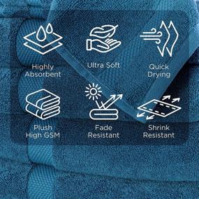 img 1 attached to 🛀 Villa Celestia Blue Towels: Luxurious 6-Pack Cotton Bath Towel Set for Bathroom, Home & Hotel
